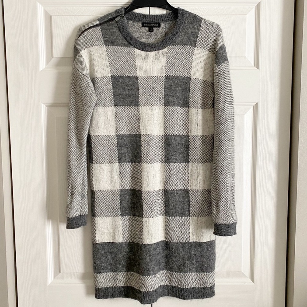 Banana Republic Small Checkered Sweater Dress